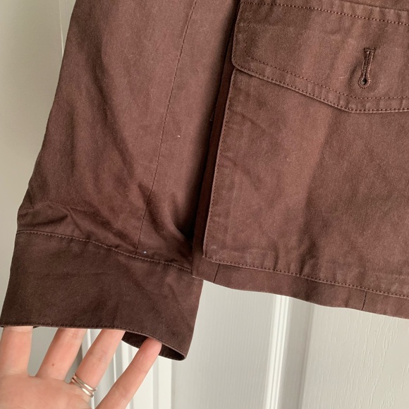 Talbots Chocolate Brown Corduroy Collar barn coat - Picture 3 of 8